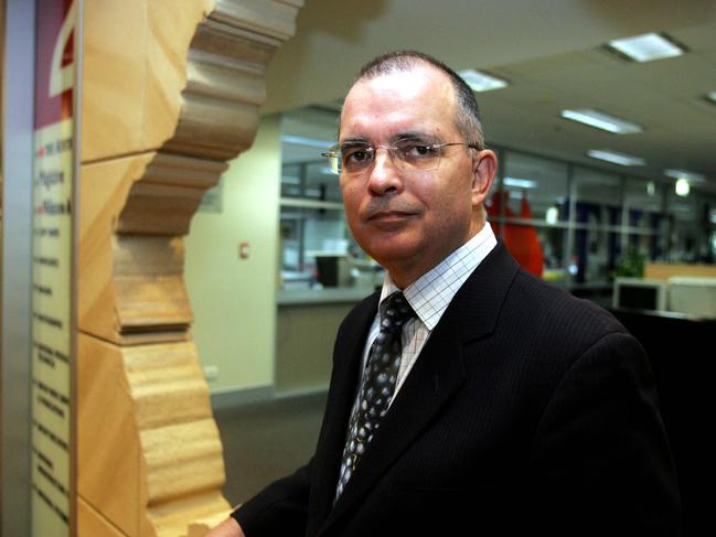 A much younger Merritt in the offices of The Australian in Sydney.