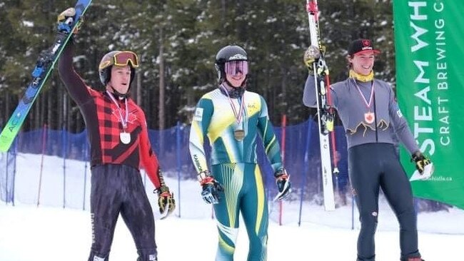 South Australia’s first World Cup skier Alfie Wenk after winning the North American Cup. Picture: Supplied