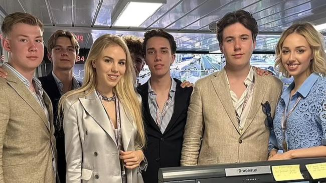 The photo was posted on the Instagram account of her older sister, Princess Maria Carolina, pictured with their group of friends and Prince Christian. Picture: Instagram/ @carolinadebourbon