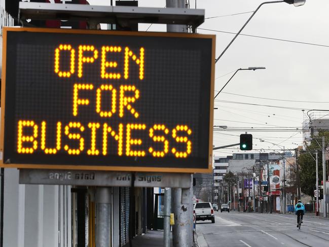 MELBOURNE, AUSTRALIA- NewsWire Photos AUGUST 31, 2020: Closed shops are seen on Victoria Street in Richmond during stage four COVID-19 lockdown in Melbourne. Picture: NCA NewsWire/ David Crosling