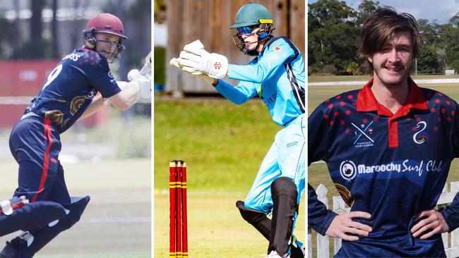 Blaine Schloss (Maroochydore), Cooper Lea (Tewantin-Noosa) and Hayden Guest (Maroochydore). Pictures: Mitch Ensby, Matt Mayo Sports Photography and Contributed.