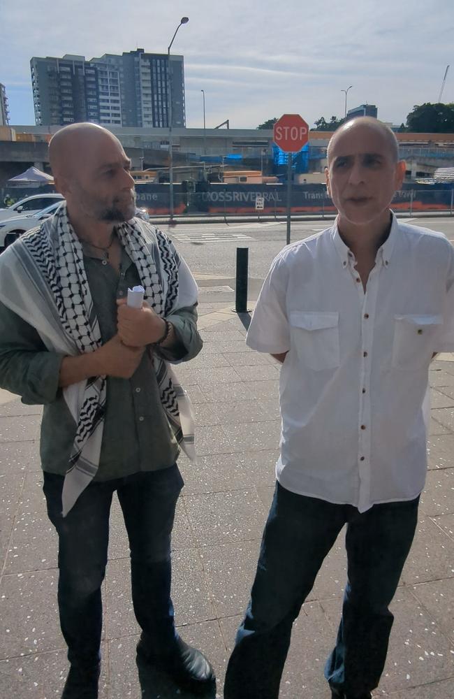 Waddah Weld Ali, (left) and Subhi Michael Awad (right) outside Brisbane Arrest Court on June 10, 2024. Picture: Nicola McNamara