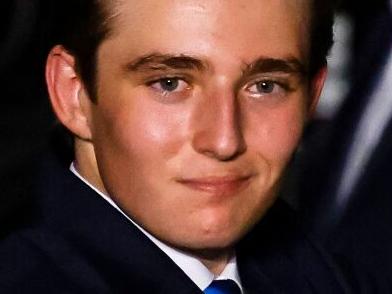 Barron Trump at a campaign event at his father's Doral Golf Club in Miami on Tuesday. Picture: Eva Marie Uzcategui/Bloomberg via Getty Images