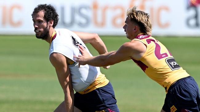 McInerney says replacement Darcy Fort (left) can be the Lions’ ‘secret weapon’ against Sydney in Saturday’s grand final. Picture: Bradley Kanaris / Getty Images