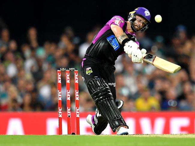 Matthew Wade of the Hurricanes in action during the Big Bash League (BBL) cricket match between the Brisbane Heat and the Hobart Hurricanes at The Gabba in Brisbane, Thursday, January 9, 2020. Picture: AAP IMAGE/DARREN ENGLAND