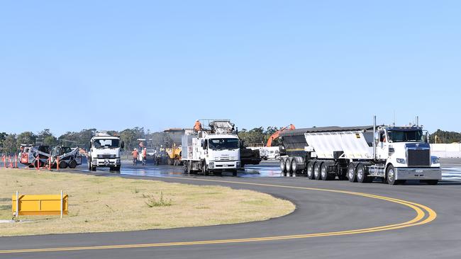 Sunshine Coast Airport new runway tarmac.  Photo Patrick Woods / Sunshine Coast Daily.