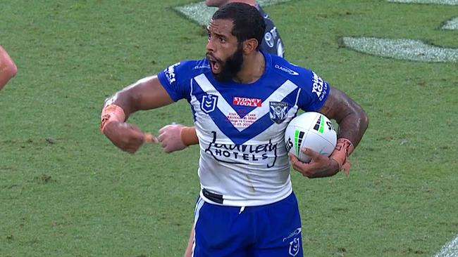 Josh Addo-Carr fired up at his teammates.