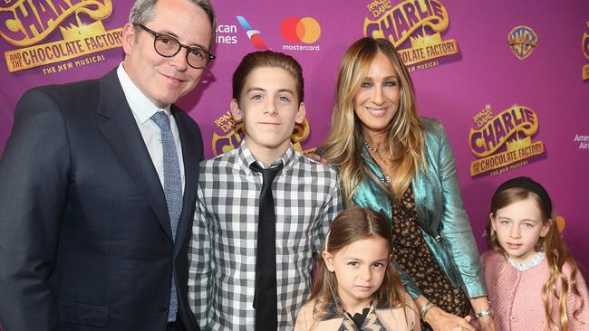 Matthew Broderick and Sarah Jessica Parker with their kids, James Wilkie, Tabitha Hodge and Marion Loretta.