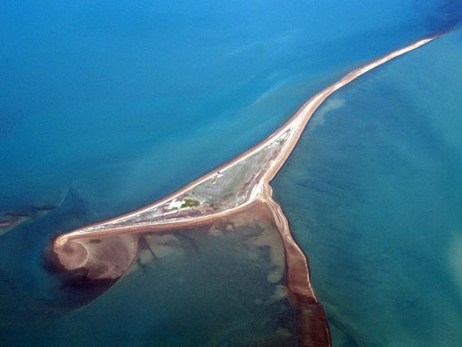 Little Allen Island, Queensland. “I think it looks like a flying kangaroo, but depending on the tide it can look really different.” Picture: Andrew Kube