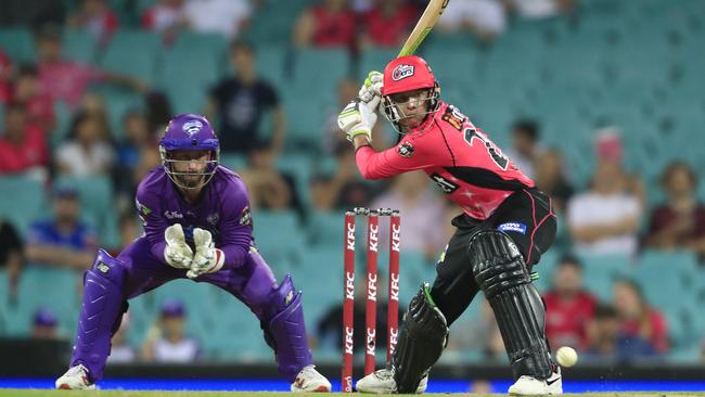 Josh Philippe of the Sixers bats during the BBL match between the Sydney Sixers and Hobart Hurricanes. (Photo by Mark Evans/Getty Images)