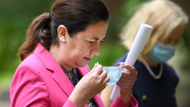 Premier Annastacia Palaszczuk announced the new rules. Picture: NCA NewsWire / Dan Peled