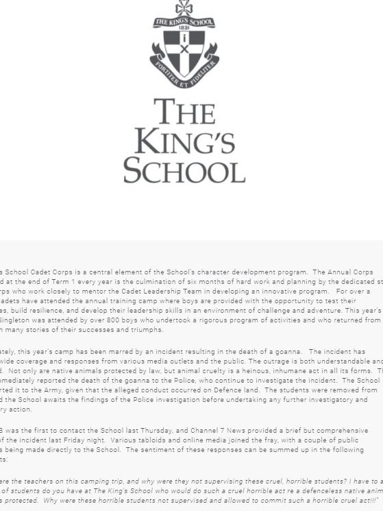 The headmaster’s letter. Read it in full below.