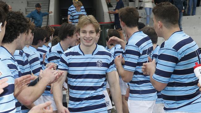 Max Jorgensen, playing for GPS 1, taking the field in trials at Eric Tweedale Oval. Pic: John Appleyard