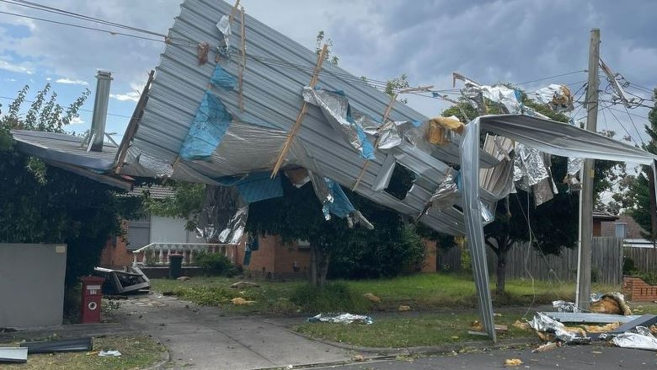 The front of a home in Victoria is covered in debris. Picture: Supplied