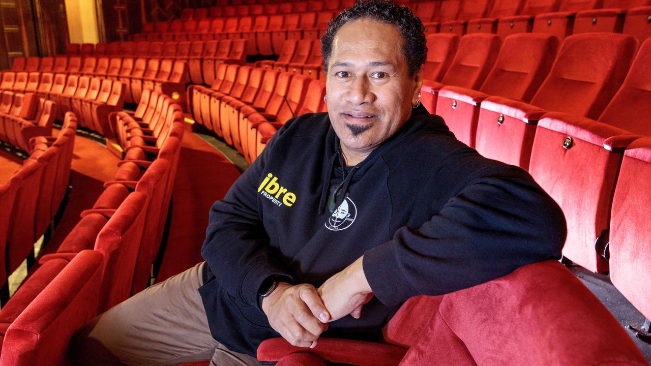 Jay Laga'aia at Her Magestys theatre in Melbourne where he is performing in Grease. Picture David Geraghty