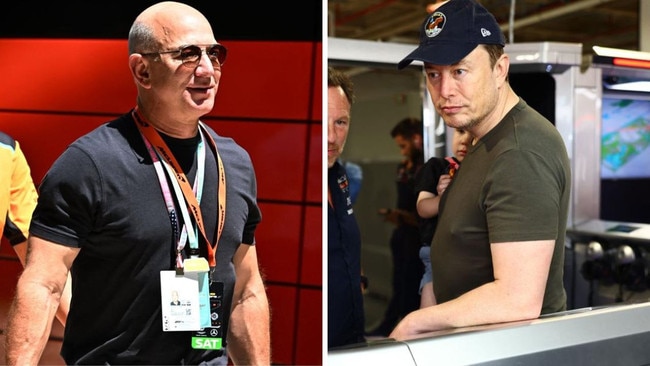 Jeff Bezos and Elon Musk at the Miami Formula 1 Grand Prix.