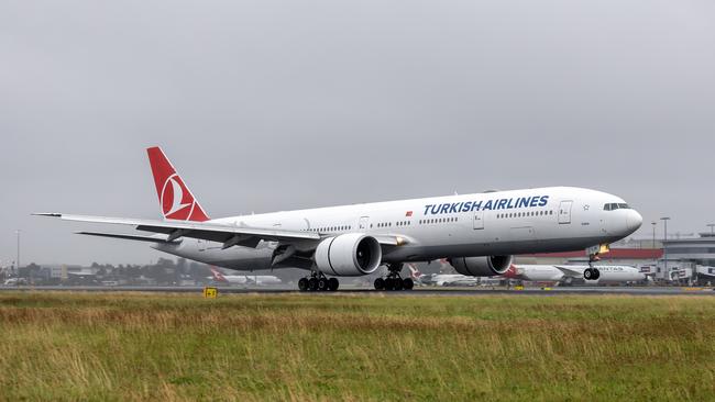 Turkish Airlines inaugural flight into Sydney on November 30, 2024.