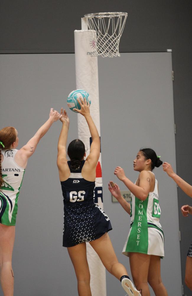 QISSN 2024 division one grand final - Canterbury College v Somerset College. Pictured: Harmony O'Brien shoots