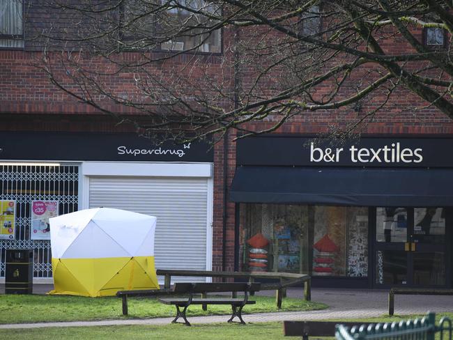 Police tent at The Maltings shopping centre two days after the nerve gas attack. Picture: Chris J Ratcliffe.