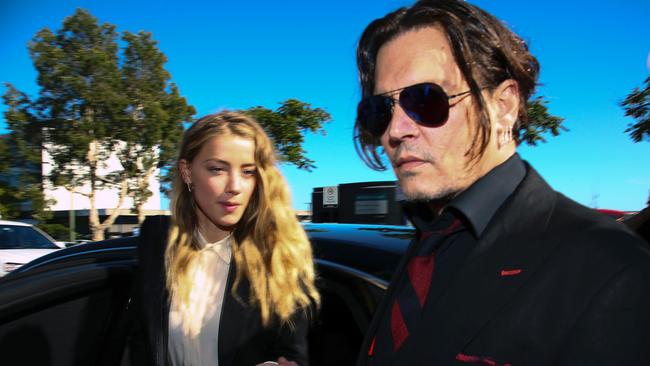 Johnny Depp and Amber Heard on the Gold Coast in 2016. Picture: AFP