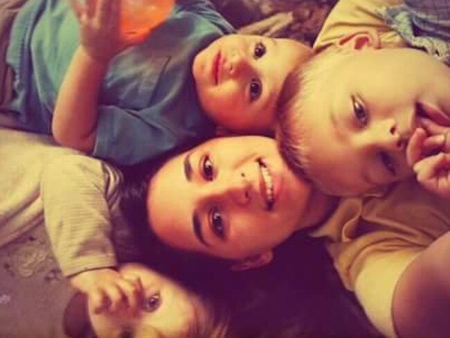 Audrey Martin with her three children. Picture: Supplied