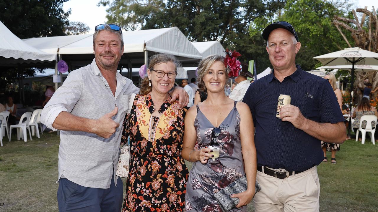 Brad Hudson, Lovette Taylor, Kate Hudson and Scott Taylor at the Gordonvale Cup, held at the Gordonvale Turf Club. Picture: Brendan Radke