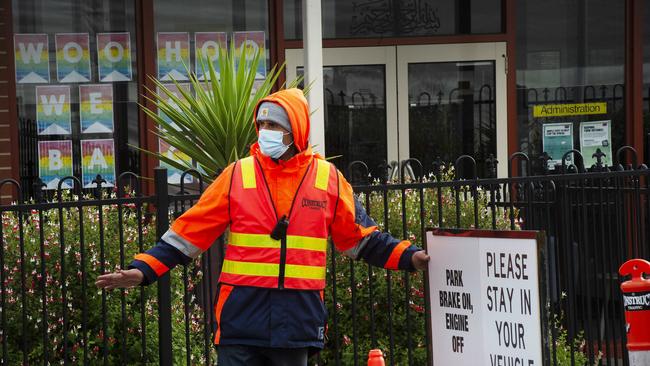 A testing site set up at the East Preston Islamic College. Picture:Rob Leeson.