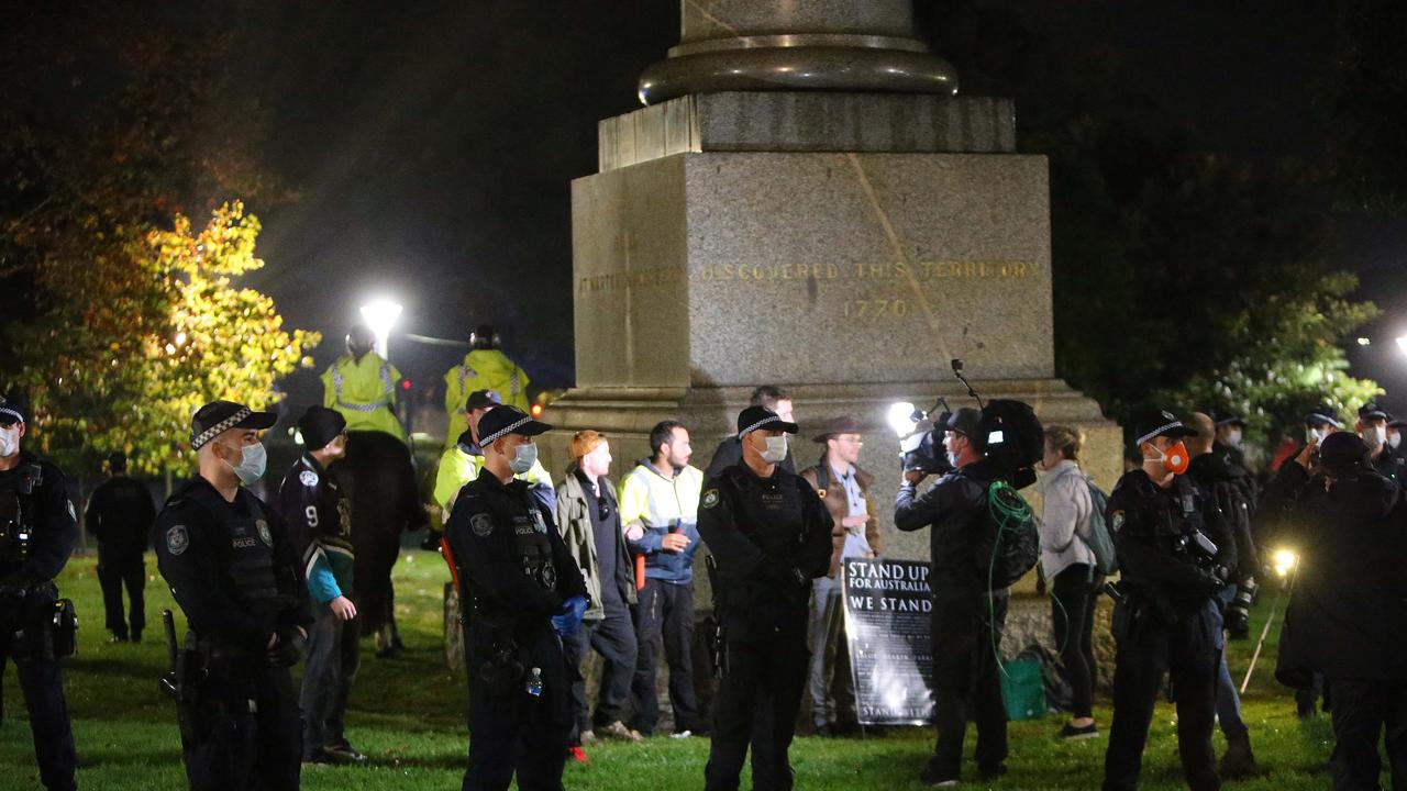 Protesters were met with a show of force as hundreds of NSW Police officers prepared for more Stop All Black Deaths in Custody action. Picture: Matrix pictures