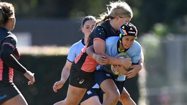 NSW B player Olivia Vaalele cherishes the ball.