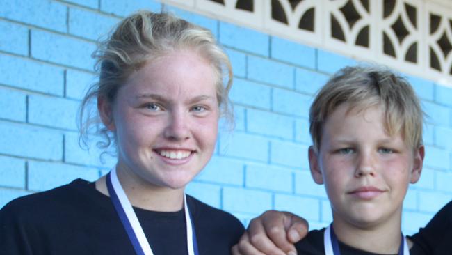 Charlie and Lily Boyle after the rugby sevens event. Pic: Megan Diaz