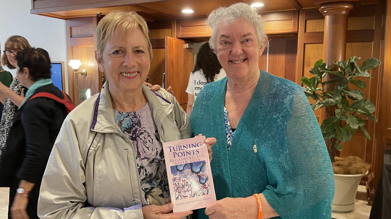 Lesley Moseley and Annabell Muis and their book 'Turning Points- Regaining Joy after Loss' at the Cairns Tropical Writers Festival. Picture: Kristina Puljak