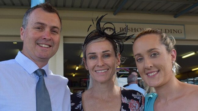 Tee Dotta, Jen Attham and Matt Brayton at The Gympie Times Ladies Race Day.