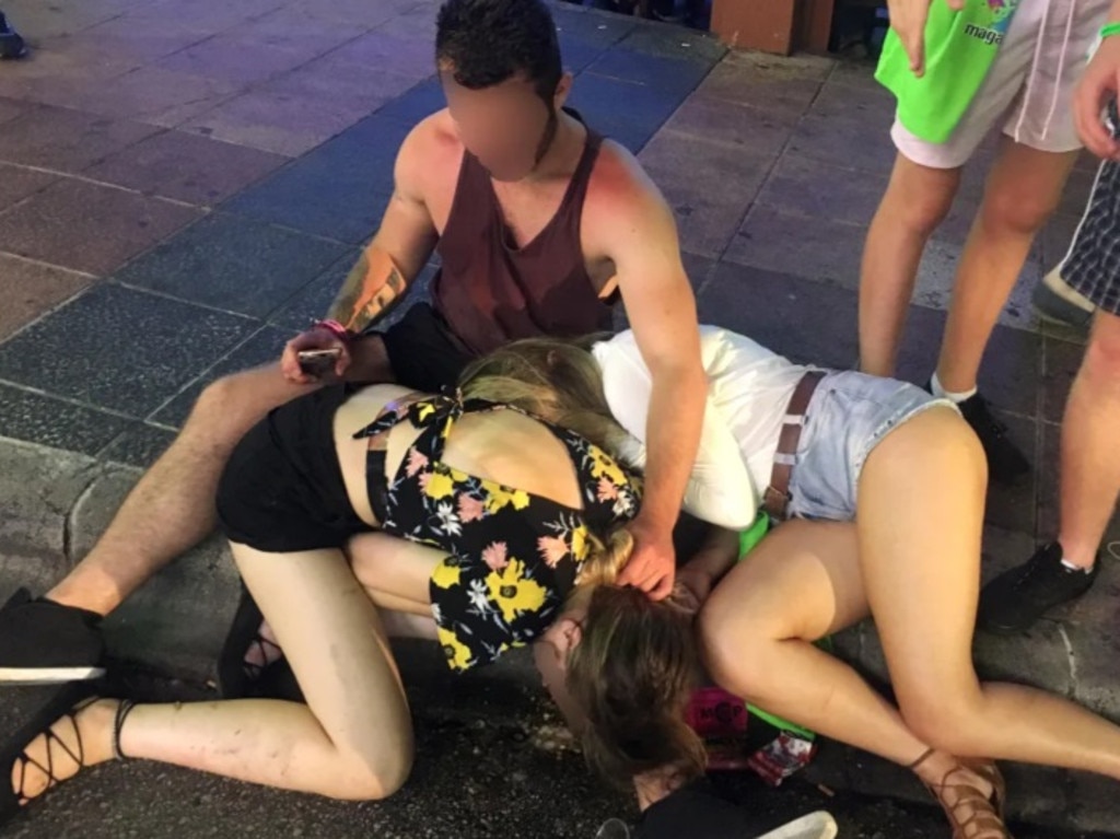 Boozed up revellers in Magaluf, Majorca.