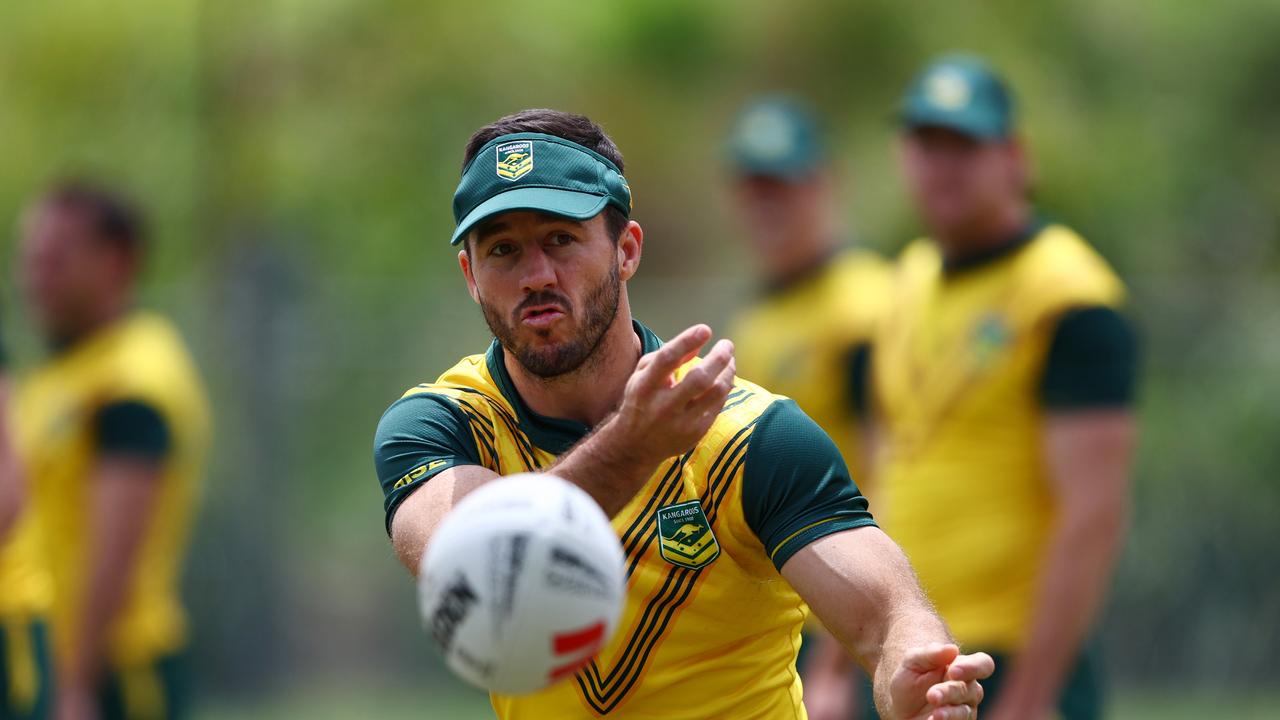 Ben Hunt during an Australia Kangaroos training session at Ballymore Stadium on October 22, 2024 in Brisbane, Australia. (Photo by Chris Hyde/Getty Images)