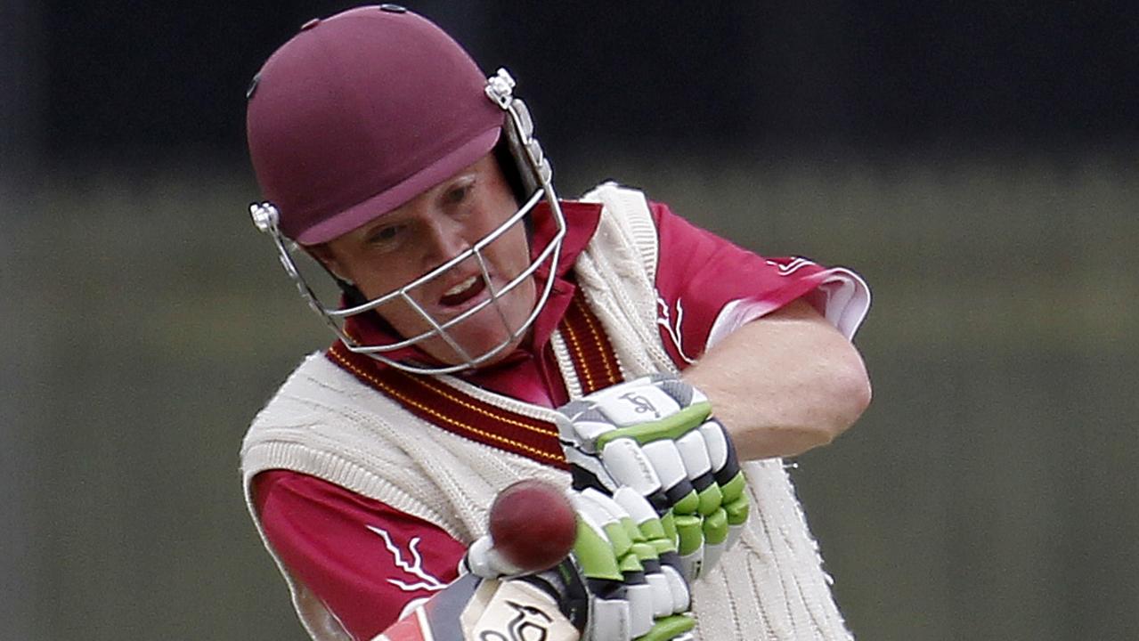 Lee Stockdale on the attack for the Traralgon District representative team against Warrnambool at Melbourne Country Week.