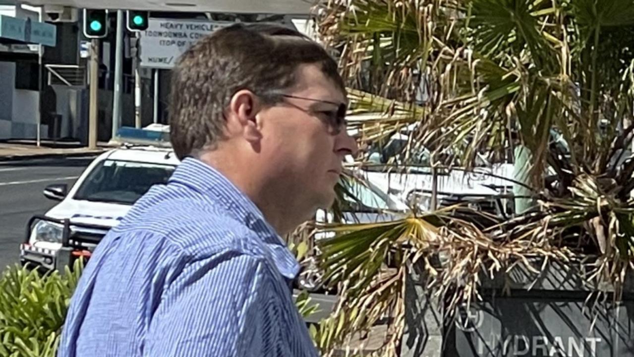 Steven Stewart Scott Stephens (left) outside Toowoomba Courthouse on October 9, 2023.