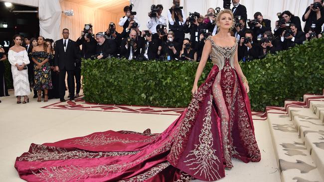 Blake Lively in Versace. Picture: AFP