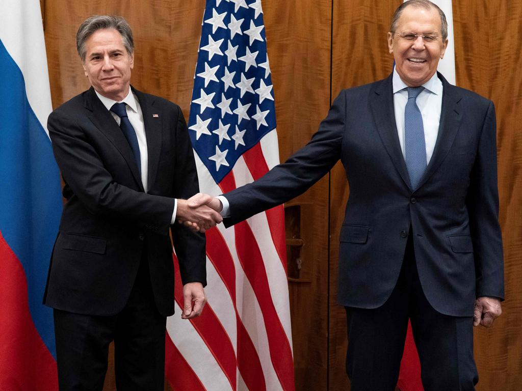 US Secretary of State Antony Blinken (L) and Russian Foreign Minister Sergey Lavrovlast met in January 2022. Picture: AFP