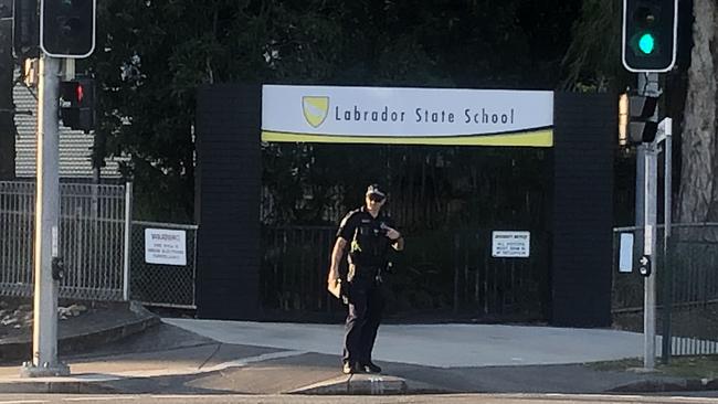 A police officer outside Labrador State School.