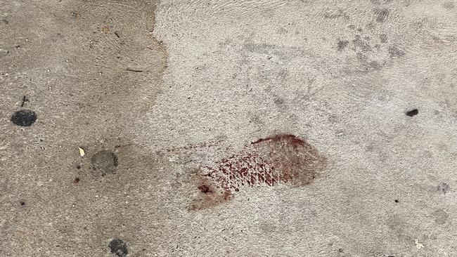 A bloodied footprint was at the scene. Picture: Katrina Muhsin/ 10 News First