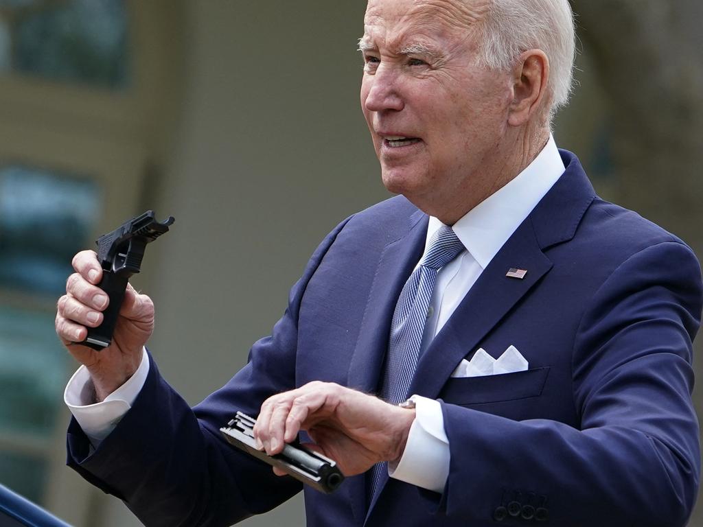 US President Joe Biden speaking about measures to combat gun crime. Picture: Mandel Ngan/AFP