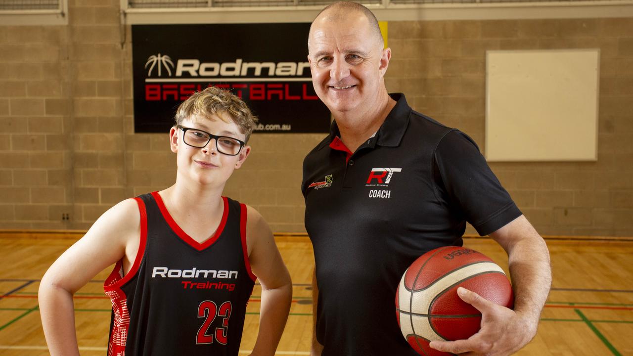 Basketball coach Roddy Dowdell has been an integral part of Jackon's improvement as he has level 2 autism. Picture: Brett Hartwig