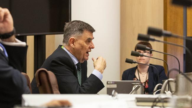 Chief Medical Officer, Professor Brendan Murphy, give coronavirus updates to senate estimates at Parliament House on Wednesday. Picture Gary Ramage