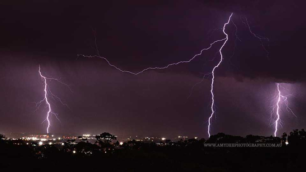 Lightning over Wynn Vale. Picture: Amy Dahlenburg