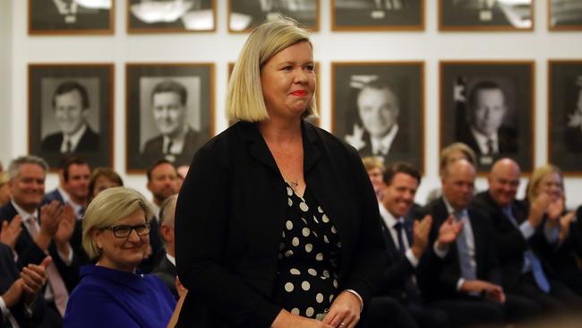 Newly elected politician Bridget Archer in the joint party room meeting at Parliament House in Canberra. Picture: KYM SMITH