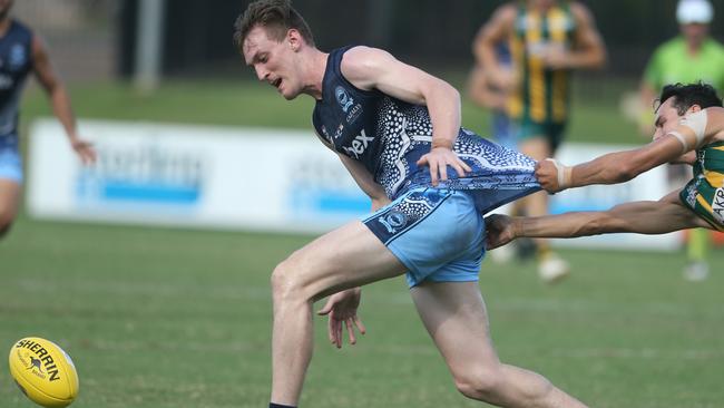 Liam Whelan on the go for the Darwin Buffaloes. Picture: Glenn Campbell