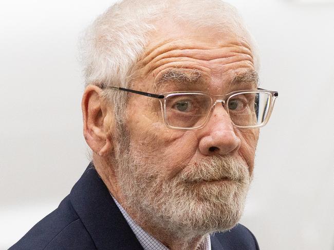 SYDNEY, AUSTRALIA - NewsWire Photos - 03 MARCH, 2025:  Former police officer John Damian Terence Macrae, accused of sexually abusing two girls in the mid-1970s, arrives at the Downing Centre Court in Sydney. Picture: NewsWire / Brendan Read