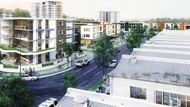 An artist’s impression of the proposed high-density residential precinct near the Northern Beaches Hospital. Picture: Supplied