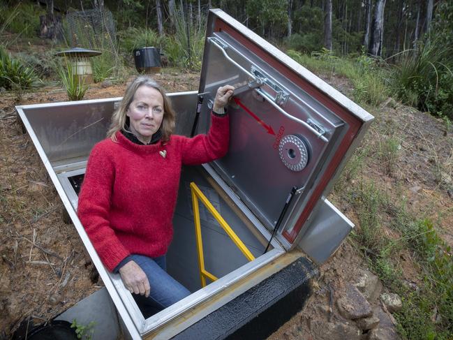 Wendy Edwards' bushfire bunker at Birchs Bay. Picture: Chris Kidd