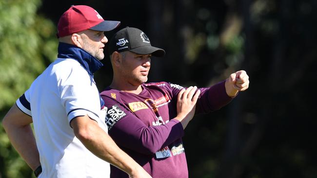 Anthony Seibold spends some time with Peter Ryan late last year.